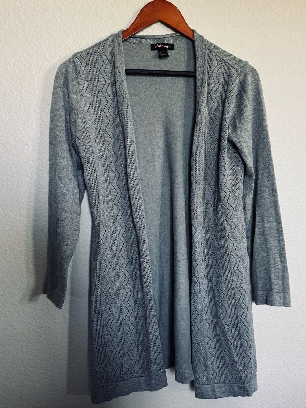 Gray Open Front Shrug Sweater Cardigan BY Design S
